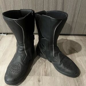 Sleek Black Riding Boots, motorcycle